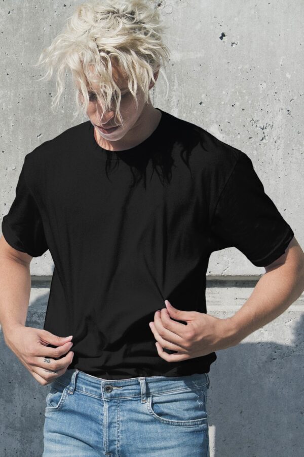 Black Basic1 Oversized Tshirt