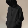 Black Basic Hooded Sweatshirt