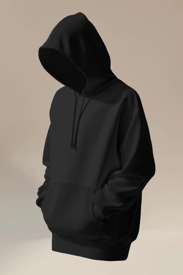 Black Basic Hooded Sweatshirt