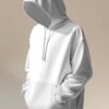 White Basic Hooded Sweatshirt