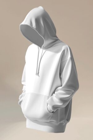 White Basic Hooded Sweatshirt