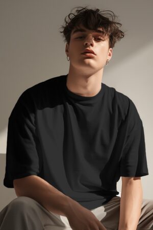 Black Basic2 Oversized Tshirt