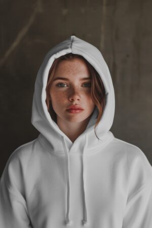 White Basic Hooded Sweatshirt