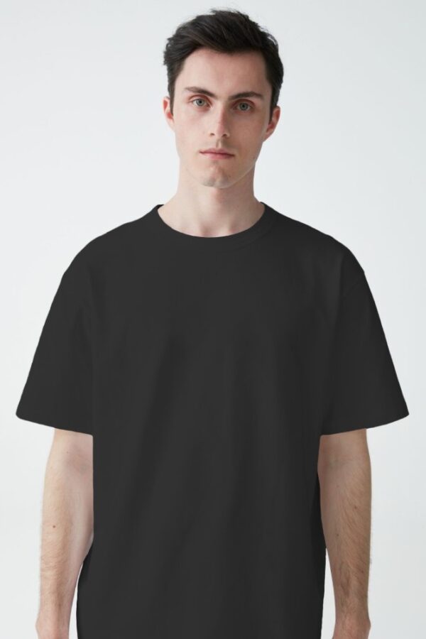 Black Basic Terry Oversized Tshirt