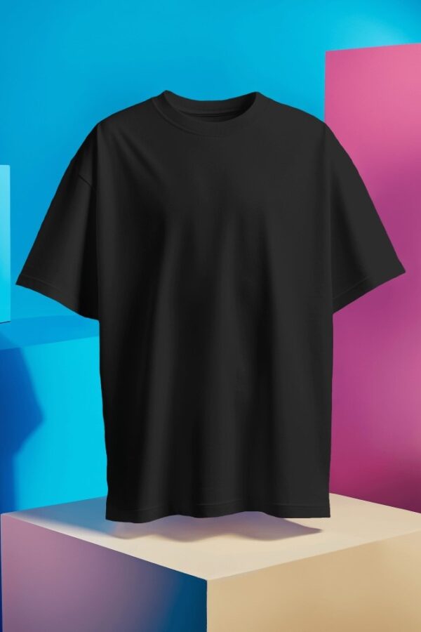 Black Basic Terry Oversized Tshirt