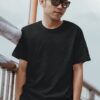 Black Basic1 Oversized Tshirt