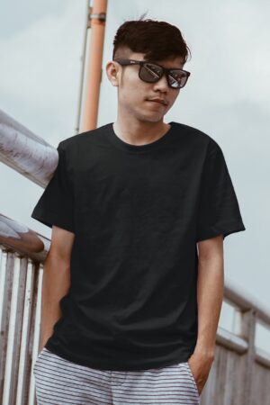 Black Basic1 Oversized Tshirt