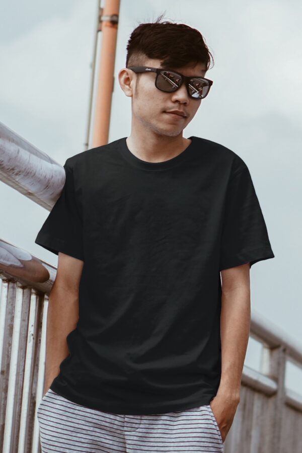 Black Basic1 Oversized Tshirt