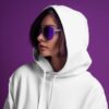 White Basic Oversized Hooded Sweatshirt