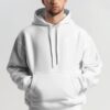 White Basic Oversized Hooded Sweatshirt