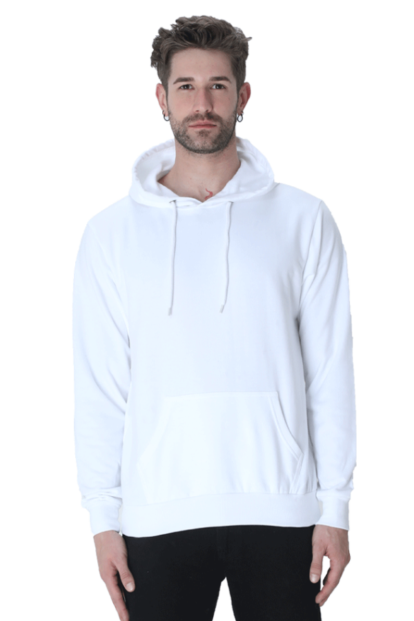 White Basic Hooded Sweatshirt