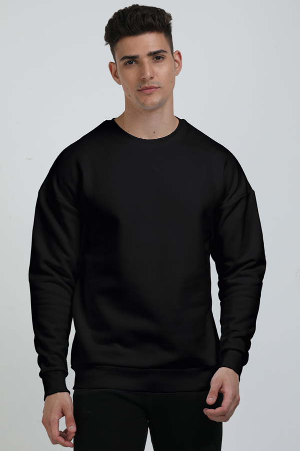 Black Basic Oversized Sweatshirt