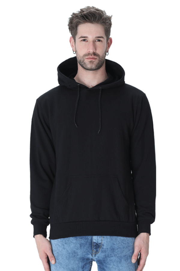 Black Basic Hooded Sweatshirt