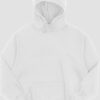 White Basic Oversized Hooded Sweatshirt