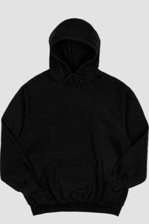 Black Basic Oversized Hooded Sweatshirt